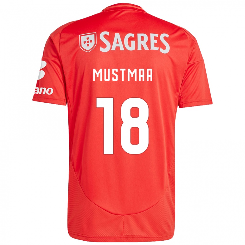 Børn Karel Mustmaa #18 Rød Hvid Hjemmebane Spillertrøjer 2024/25 Trøje T-Shirt