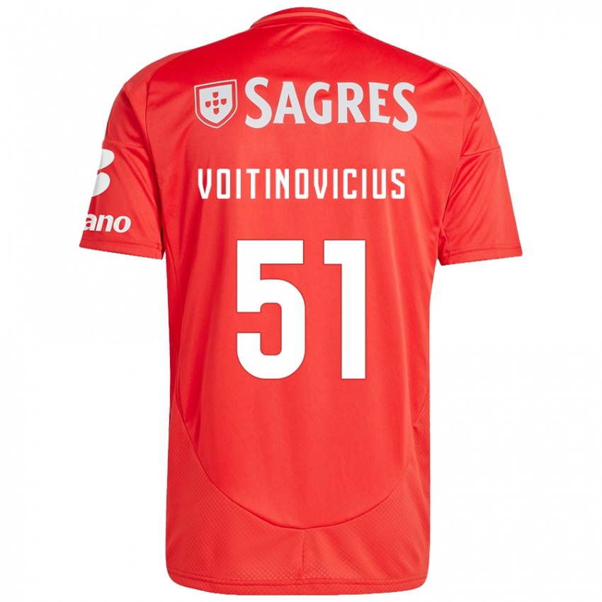 Børn Arnas Voitinovicius #51 Rød Hvid Hjemmebane Spillertrøjer 2024/25 Trøje T-Shirt