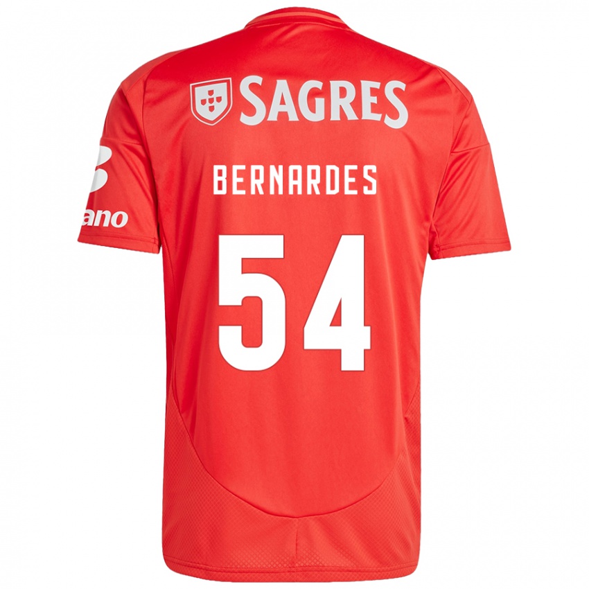 Børn Bernardes #54 Rød Hvid Hjemmebane Spillertrøjer 2024/25 Trøje T-Shirt