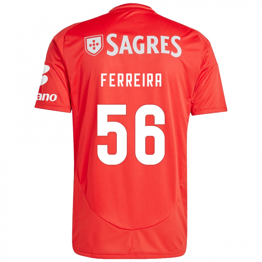 Børn Martim Ferreira #56 Rød Hvid Hjemmebane Spillertrøjer 2024/25 Trøje T-Shirt