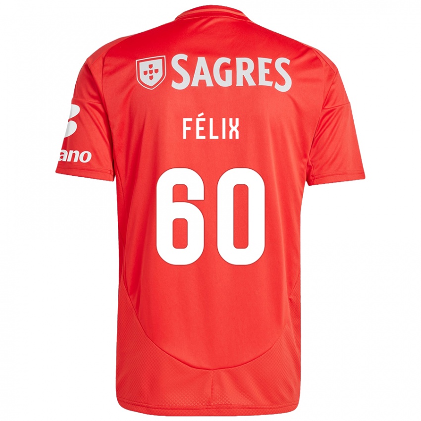 Børn Nuno Félix #60 Rød Hvid Hjemmebane Spillertrøjer 2024/25 Trøje T-Shirt