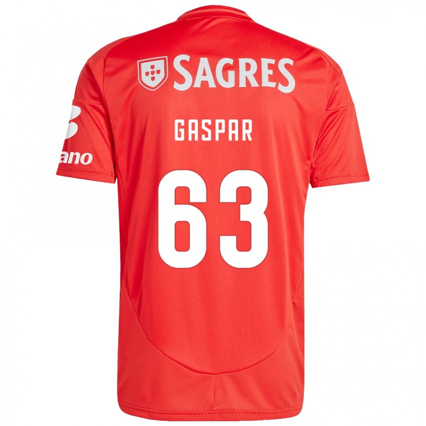 Børn Guilherme Gaspar #63 Rød Hvid Hjemmebane Spillertrøjer 2024/25 Trøje T-Shirt