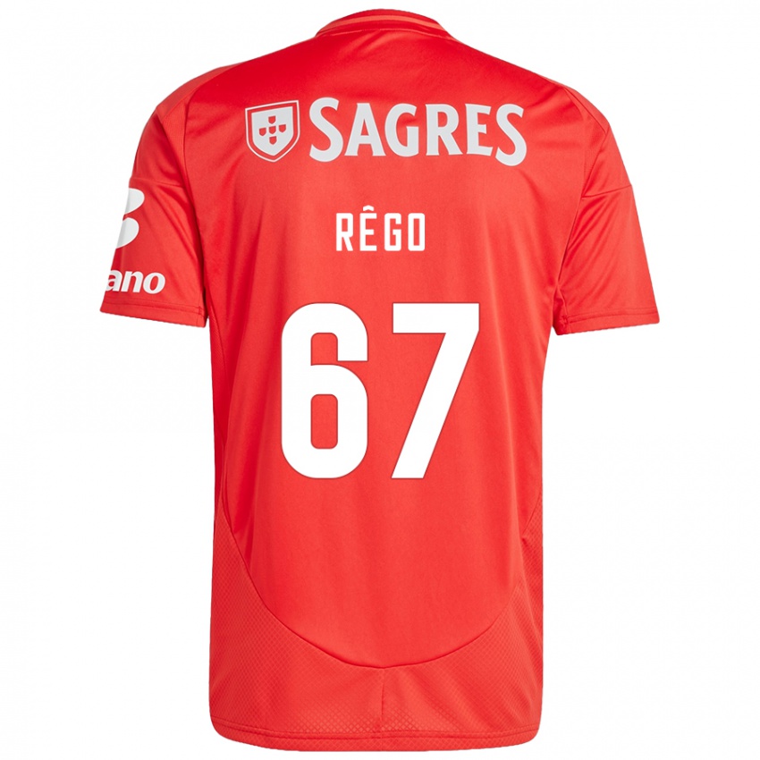 Børn Rodrigo Rêgo #67 Rød Hvid Hjemmebane Spillertrøjer 2024/25 Trøje T-Shirt