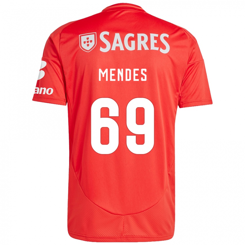 Børn Vladimir Mendes #69 Rød Hvid Hjemmebane Spillertrøjer 2024/25 Trøje T-Shirt