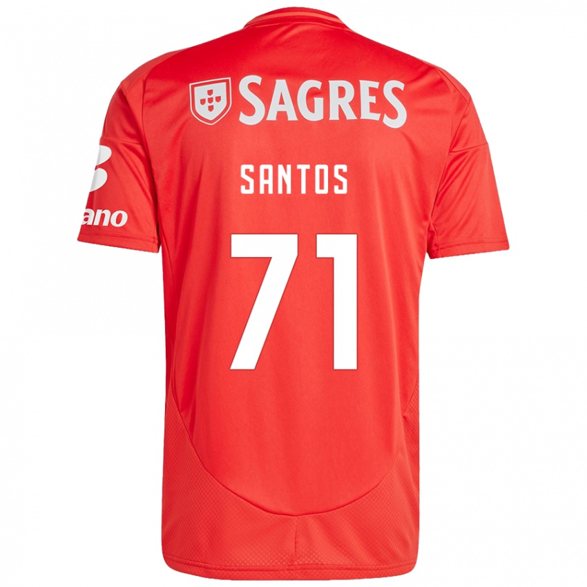 Børn Leandro Santos #71 Rød Hvid Hjemmebane Spillertrøjer 2024/25 Trøje T-Shirt