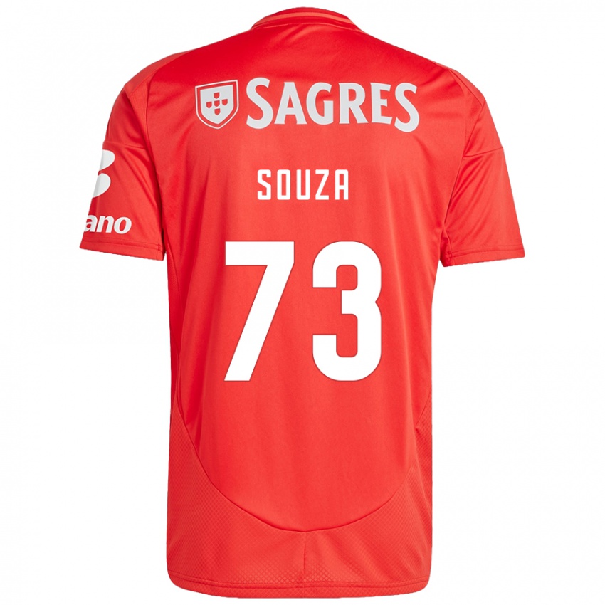 Børn Beni Souza #73 Rød Hvid Hjemmebane Spillertrøjer 2024/25 Trøje T-Shirt