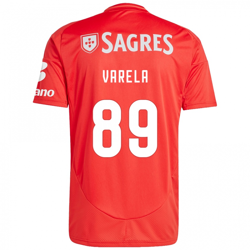 Børn Gustavo Varela #89 Rød Hvid Hjemmebane Spillertrøjer 2024/25 Trøje T-Shirt