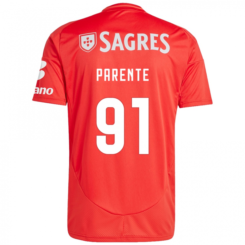 Børn Tiago Parente #91 Rød Hvid Hjemmebane Spillertrøjer 2024/25 Trøje T-Shirt