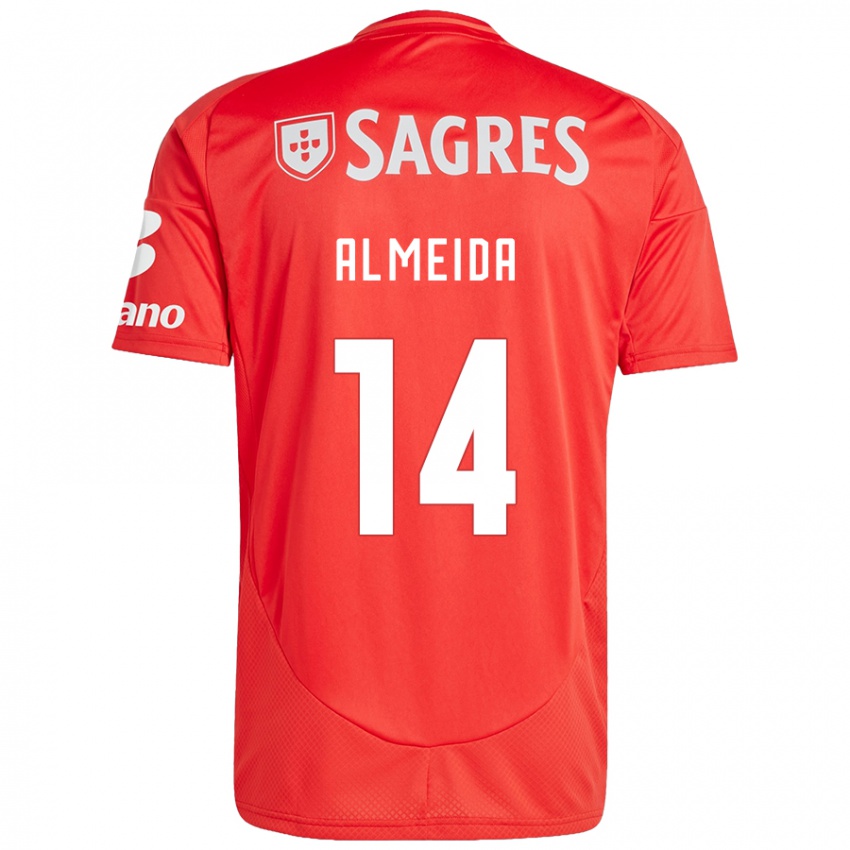 Børn Letícia Almeida #14 Rød Hvid Hjemmebane Spillertrøjer 2024/25 Trøje T-Shirt