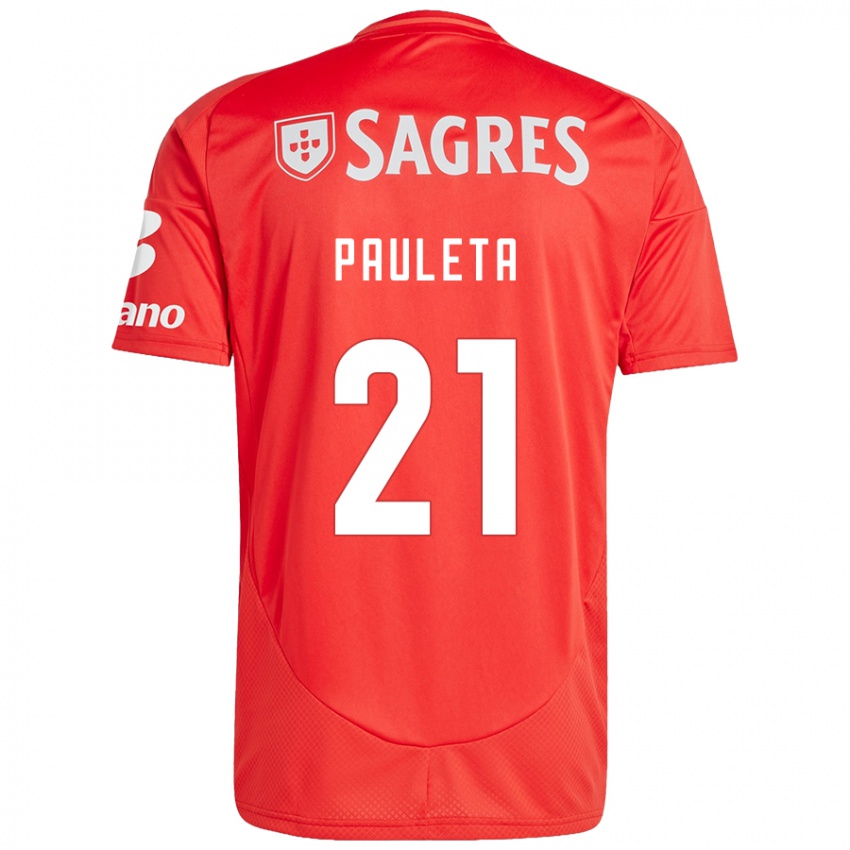 Børn Pauleta #21 Rød Hvid Hjemmebane Spillertrøjer 2024/25 Trøje T-Shirt