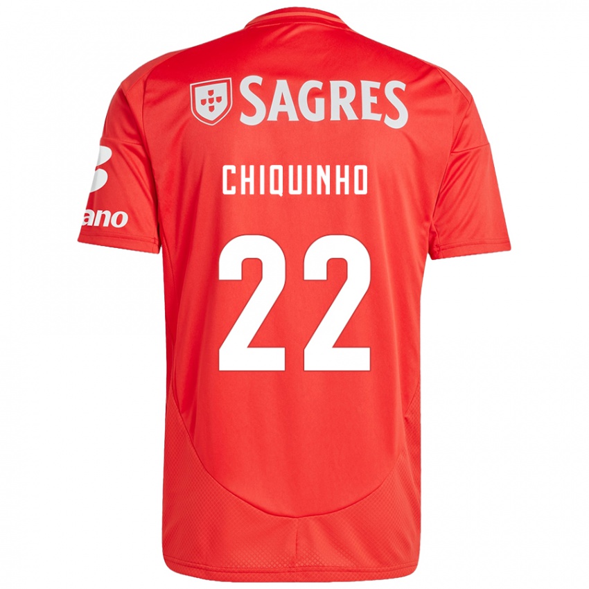 Børn Chiquinho #22 Rød Hvid Hjemmebane Spillertrøjer 2024/25 Trøje T-Shirt