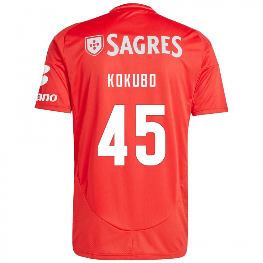 Børn Leo Kokubo #45 Rød Hvid Hjemmebane Spillertrøjer 2024/25 Trøje T-Shirt