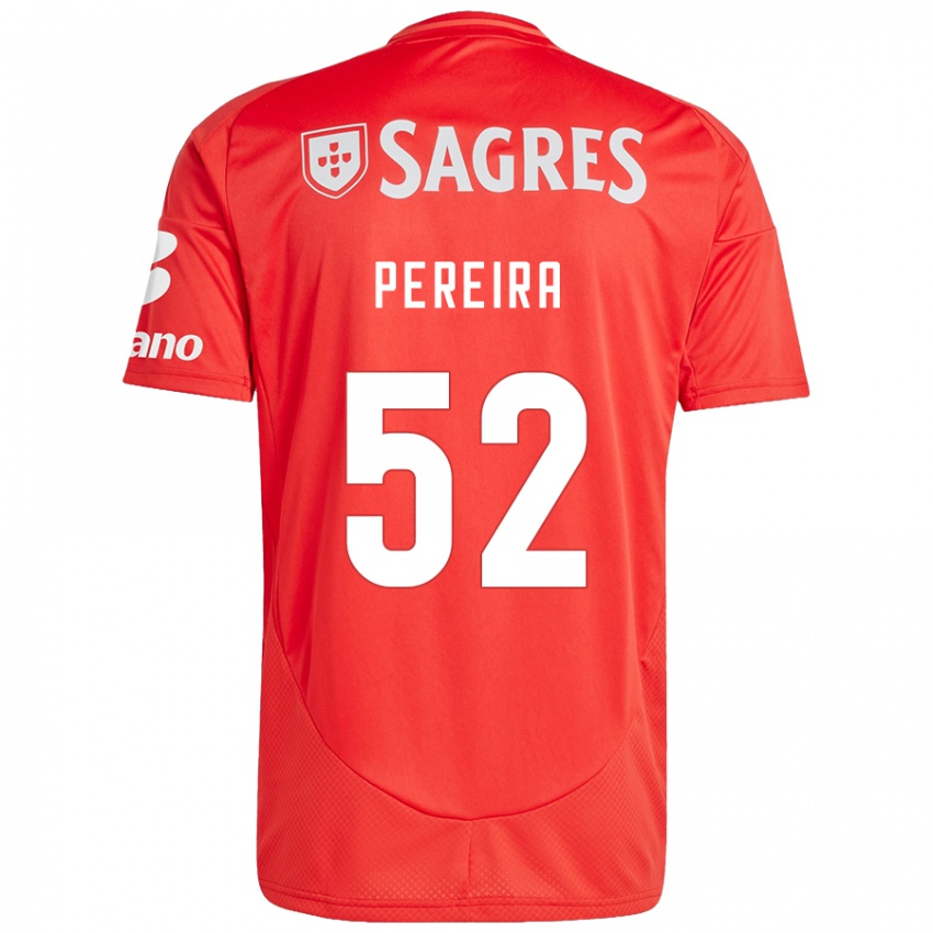 Børn Henrique Pereira #52 Rød Hvid Hjemmebane Spillertrøjer 2024/25 Trøje T-Shirt