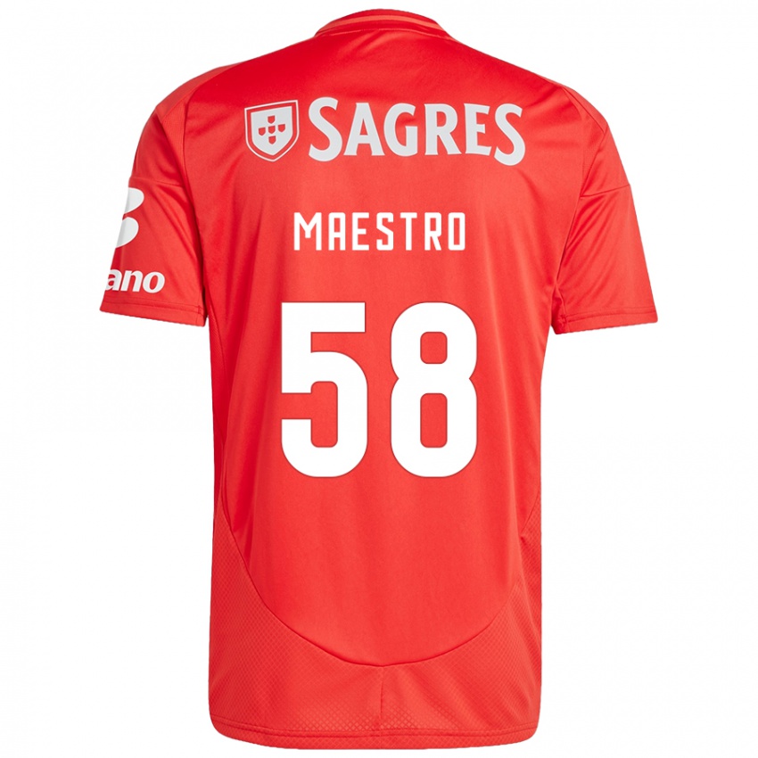 Børn Maestro #58 Rød Hvid Hjemmebane Spillertrøjer 2024/25 Trøje T-Shirt