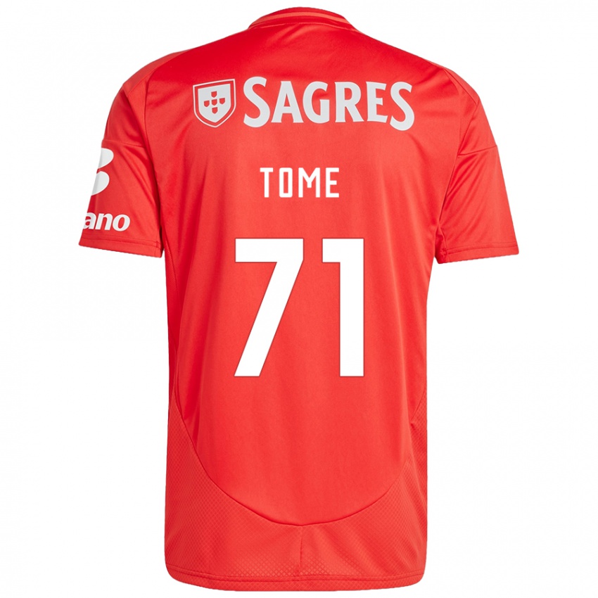 Børn João Tomé #71 Rød Hvid Hjemmebane Spillertrøjer 2024/25 Trøje T-Shirt