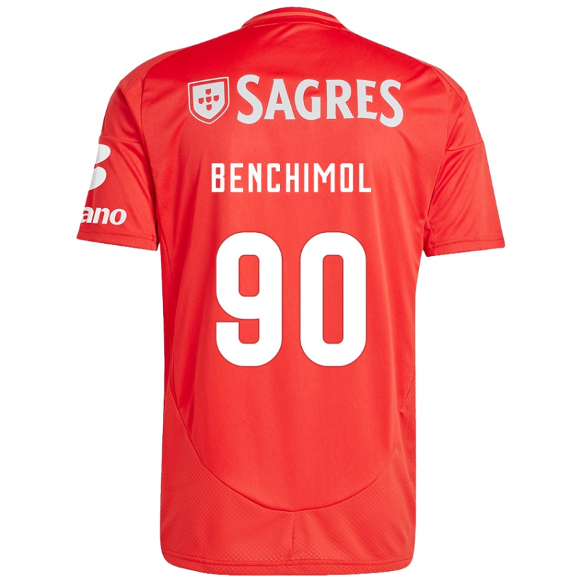 Børn Benchimol #90 Rød Hvid Hjemmebane Spillertrøjer 2024/25 Trøje T-Shirt