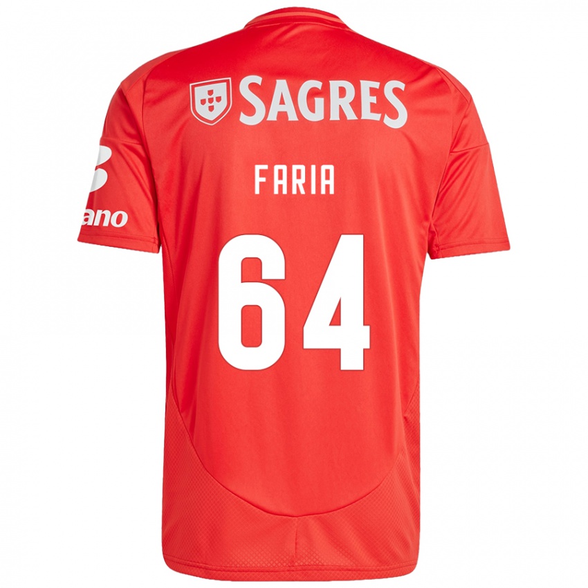 Børn Hugo Faria #64 Rød Hvid Hjemmebane Spillertrøjer 2024/25 Trøje T-Shirt