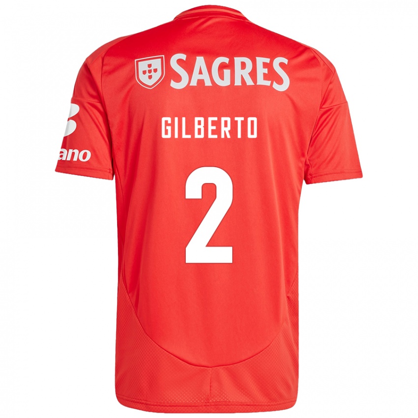 Børn Gilberto #2 Rød Hvid Hjemmebane Spillertrøjer 2024/25 Trøje T-Shirt