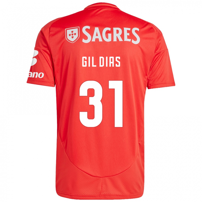 Børn Gil Dias #31 Rød Hvid Hjemmebane Spillertrøjer 2024/25 Trøje T-Shirt