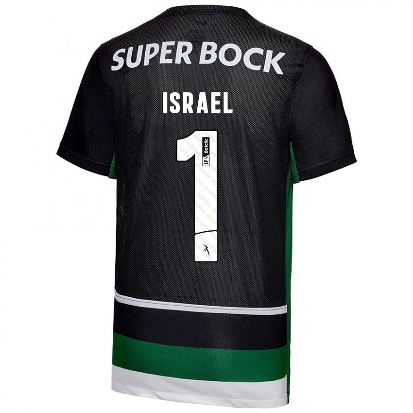 Børn Franco Israel #1 Sort Hvid Grøn Hjemmebane Spillertrøjer 2024/25 Trøje T-Shirt