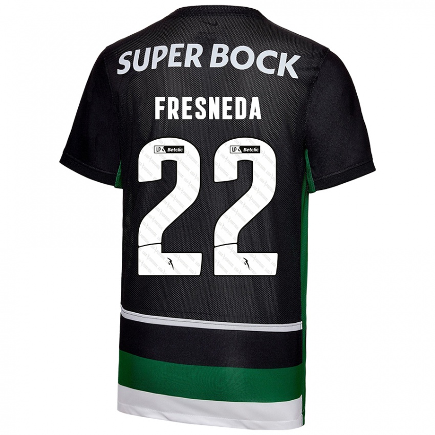 Børn Iván Fresneda #22 Sort Hvid Grøn Hjemmebane Spillertrøjer 2024/25 Trøje T-Shirt