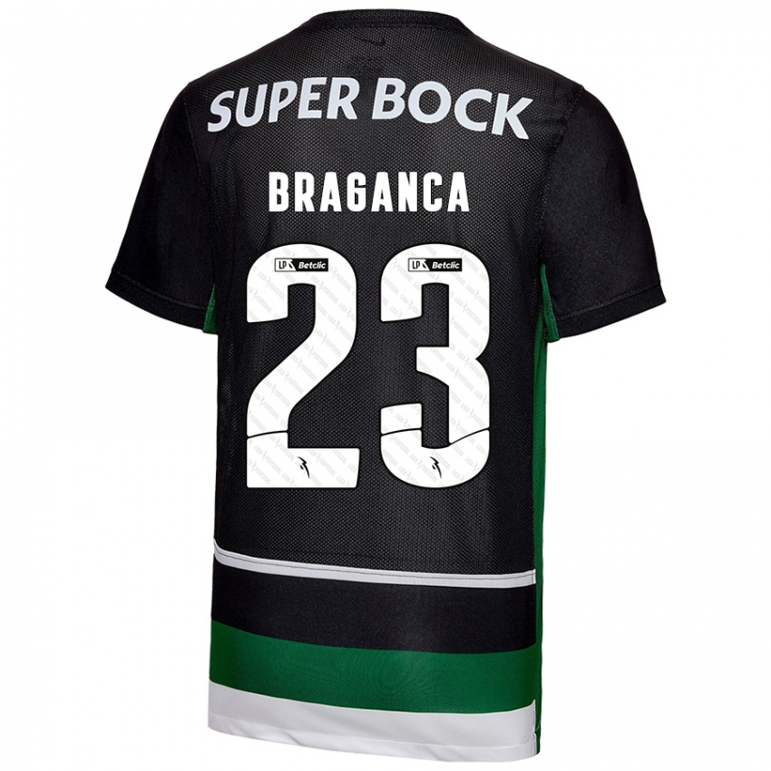 Børn Daniel Bragança #23 Sort Hvid Grøn Hjemmebane Spillertrøjer 2024/25 Trøje T-Shirt