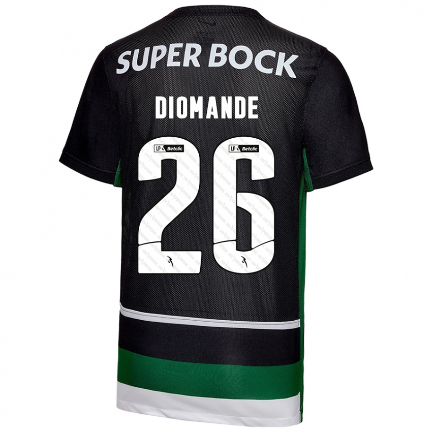 Børn Ousmane Diomande #26 Sort Hvid Grøn Hjemmebane Spillertrøjer 2024/25 Trøje T-Shirt