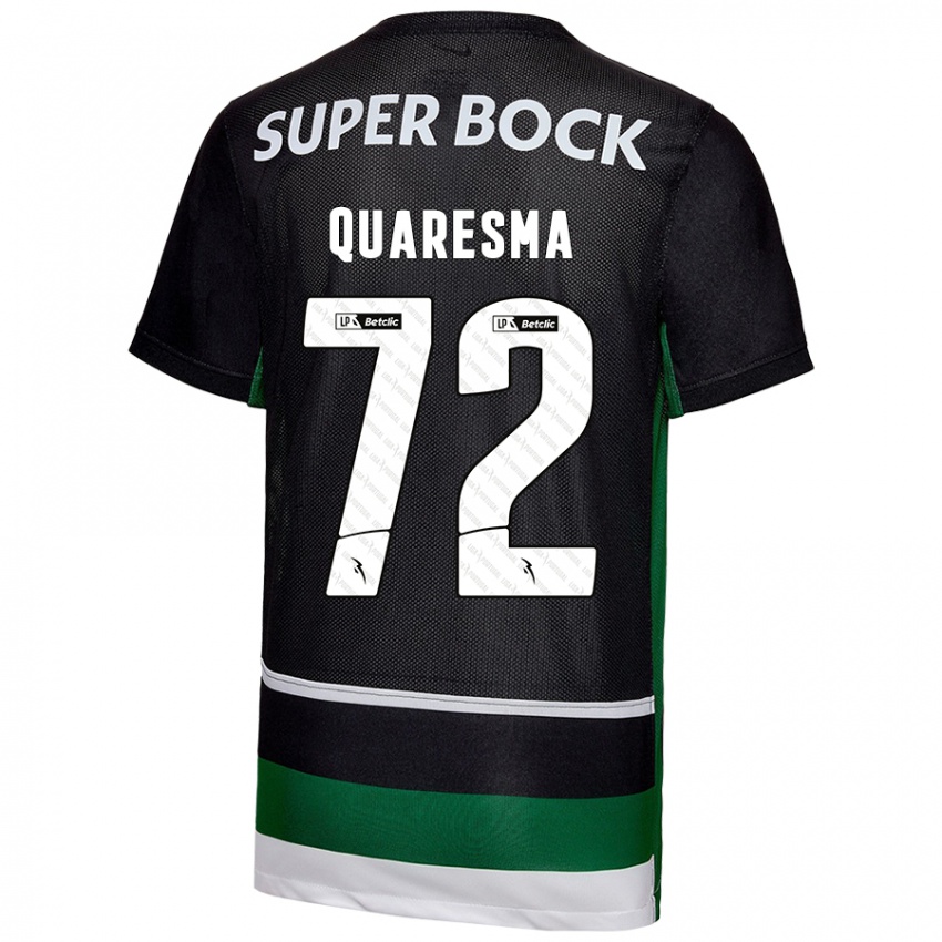 Børn Eduardo Quaresma #72 Sort Hvid Grøn Hjemmebane Spillertrøjer 2024/25 Trøje T-Shirt