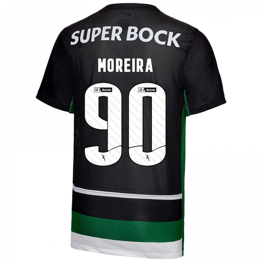 Børn Afonso Moreira #90 Sort Hvid Grøn Hjemmebane Spillertrøjer 2024/25 Trøje T-Shirt