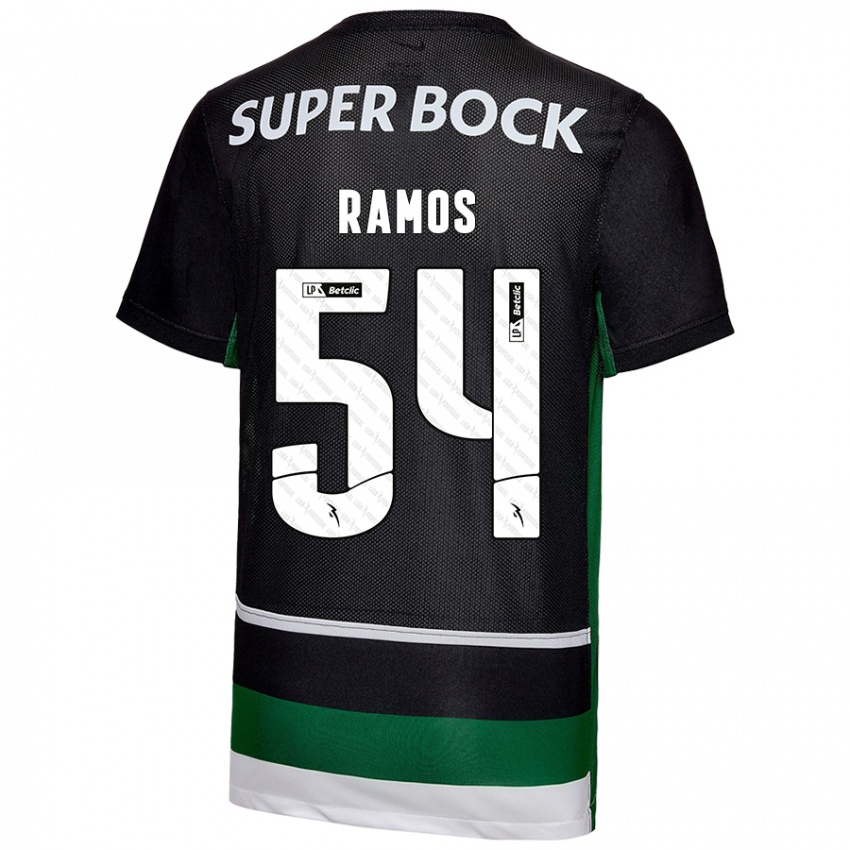 Børn Bruno Ramos #54 Sort Hvid Grøn Hjemmebane Spillertrøjer 2024/25 Trøje T-Shirt