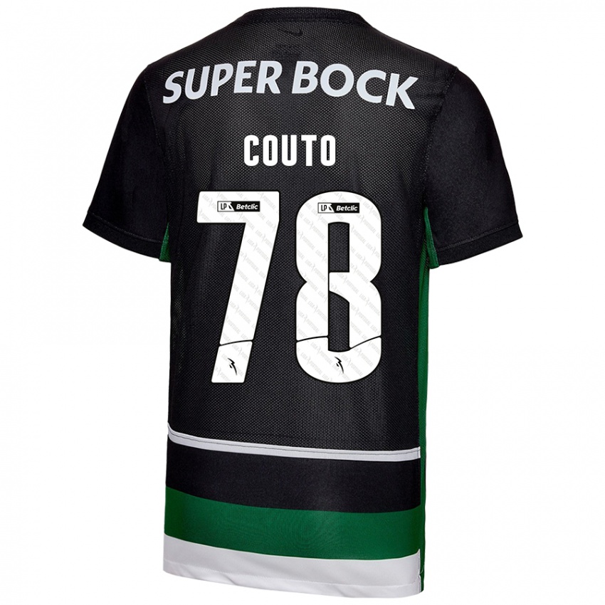 Børn Mauro Couto #78 Sort Hvid Grøn Hjemmebane Spillertrøjer 2024/25 Trøje T-Shirt