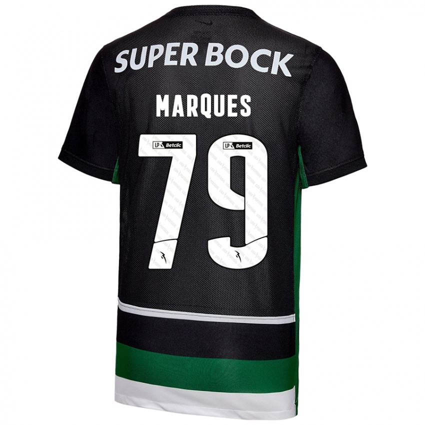 Børn Rodrigo Marquês #79 Sort Hvid Grøn Hjemmebane Spillertrøjer 2024/25 Trøje T-Shirt