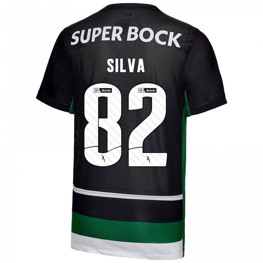 Børn Gabriel Silva #82 Sort Hvid Grøn Hjemmebane Spillertrøjer 2024/25 Trøje T-Shirt