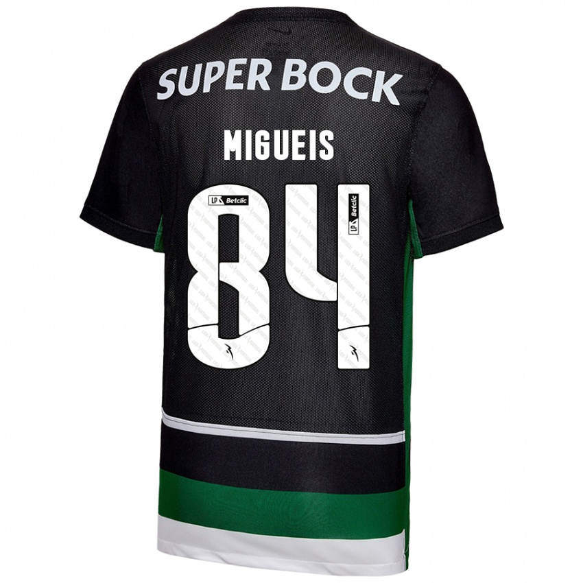 Børn Pedro Miguéis #84 Sort Hvid Grøn Hjemmebane Spillertrøjer 2024/25 Trøje T-Shirt