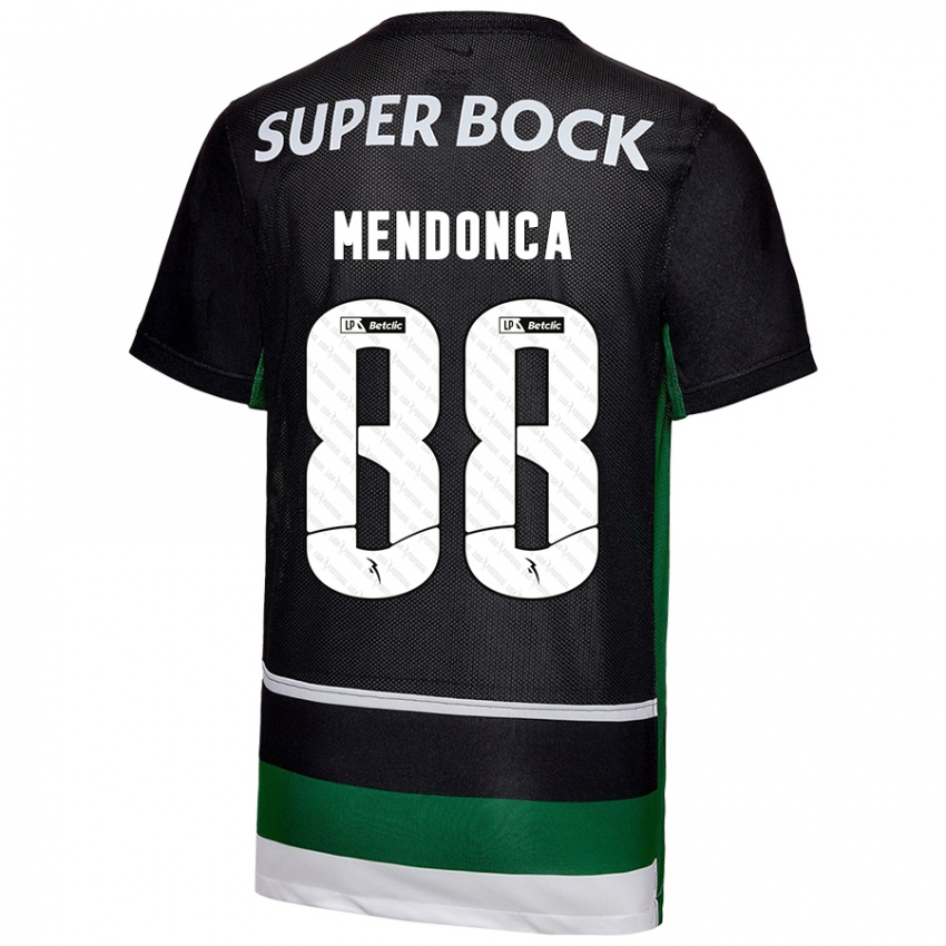 Børn Manuel Mendonça #88 Sort Hvid Grøn Hjemmebane Spillertrøjer 2024/25 Trøje T-Shirt