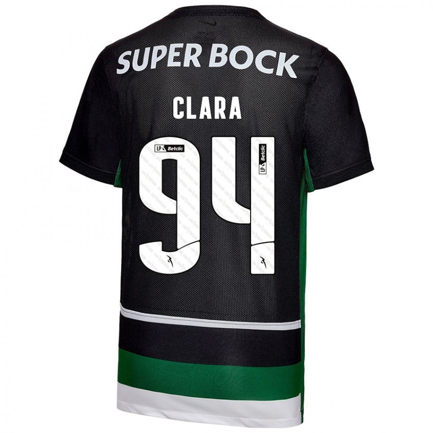 Børn Diogo Clara #94 Sort Hvid Grøn Hjemmebane Spillertrøjer 2024/25 Trøje T-Shirt