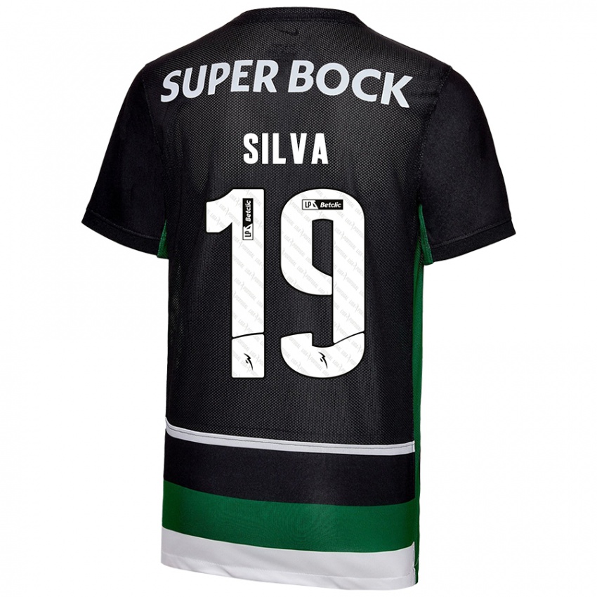 Børn Diana Silva #19 Sort Hvid Grøn Hjemmebane Spillertrøjer 2024/25 Trøje T-Shirt