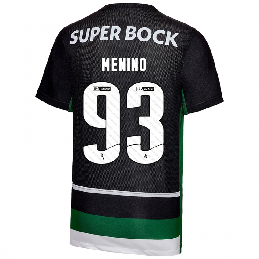 Børn Miguel Menino #93 Sort Hvid Grøn Hjemmebane Spillertrøjer 2024/25 Trøje T-Shirt