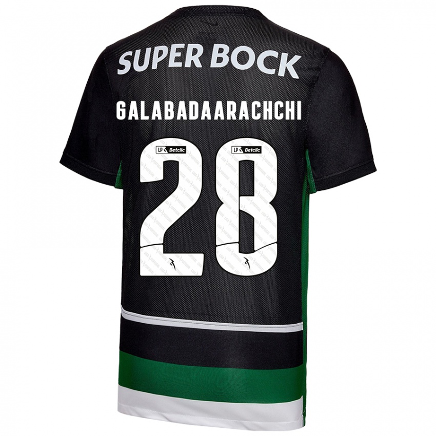 Børn Jacinta Galabadaarachchi #28 Sort Hvid Grøn Hjemmebane Spillertrøjer 2024/25 Trøje T-Shirt