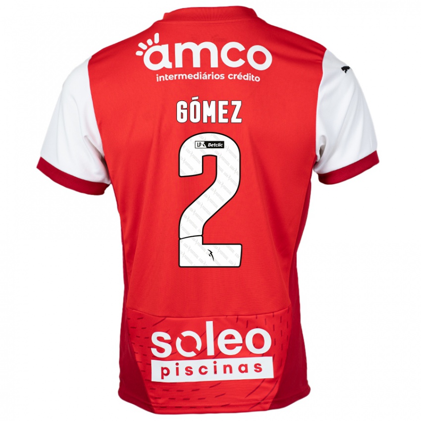 Børn Víctor Gómez #2 Rød Hvid Hjemmebane Spillertrøjer 2024/25 Trøje T-Shirt