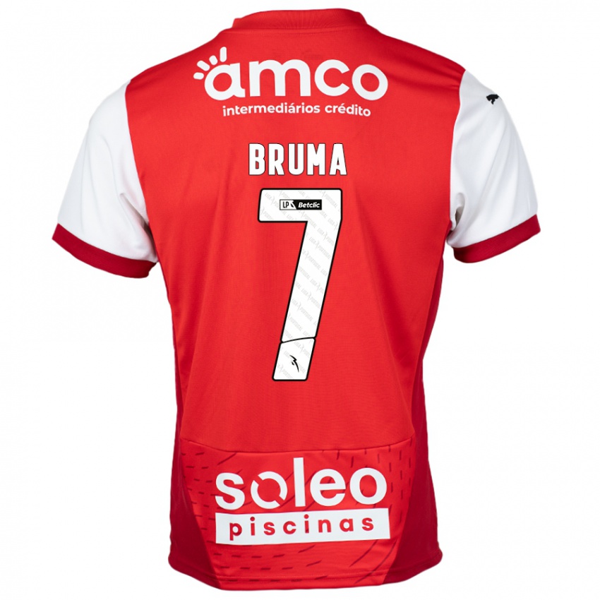 Børn Bruma #7 Rød Hvid Hjemmebane Spillertrøjer 2024/25 Trøje T-Shirt