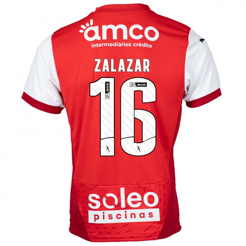 Børn Rodrigo Zalazar #16 Rød Hvid Hjemmebane Spillertrøjer 2024/25 Trøje T-Shirt