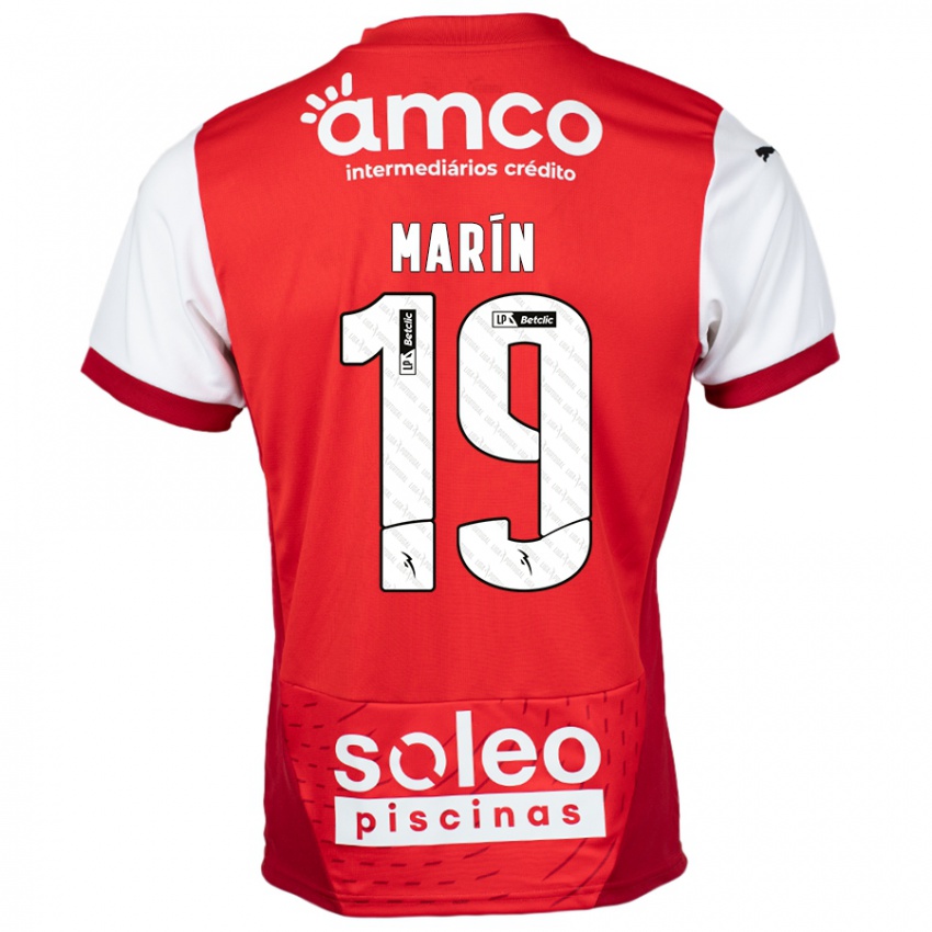 Børn Adrián Marín #19 Rød Hvid Hjemmebane Spillertrøjer 2024/25 Trøje T-Shirt