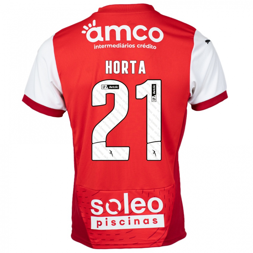 Børn Ricardo Horta #21 Rød Hvid Hjemmebane Spillertrøjer 2024/25 Trøje T-Shirt