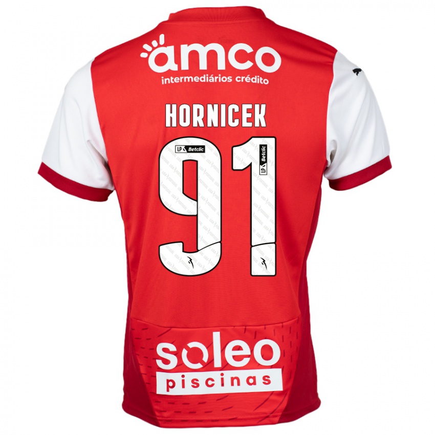 Børn Lukas Hornicek #91 Rød Hvid Hjemmebane Spillertrøjer 2024/25 Trøje T-Shirt