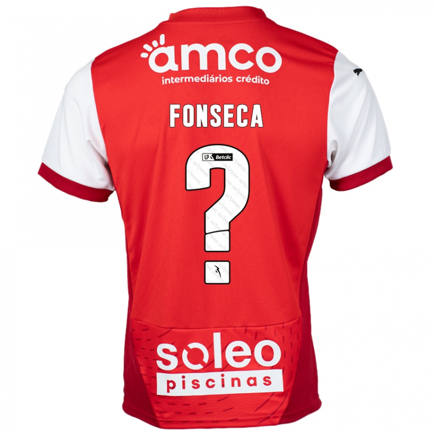 Børn Diogo Fonseca #0 Rød Hvid Hjemmebane Spillertrøjer 2024/25 Trøje T-Shirt