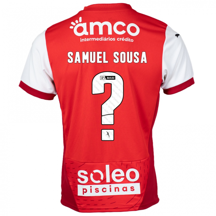 Børn Samuel Sousa #0 Rød Hvid Hjemmebane Spillertrøjer 2024/25 Trøje T-Shirt