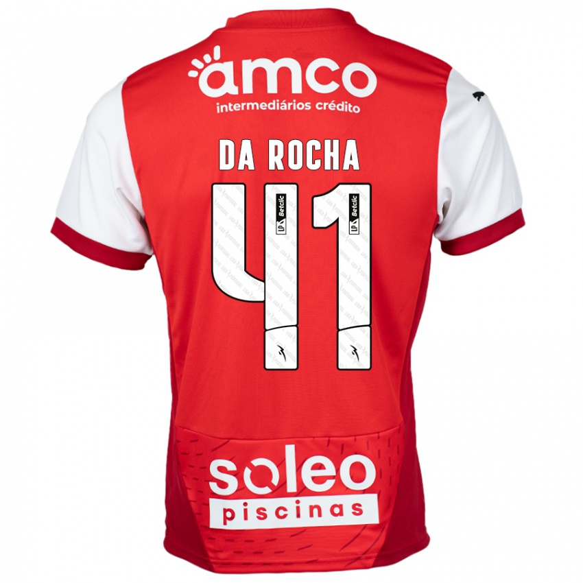 Børn Yanis Da Rocha #41 Rød Hvid Hjemmebane Spillertrøjer 2024/25 Trøje T-Shirt