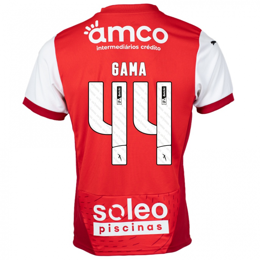 Børn Dinis Gama #44 Rød Hvid Hjemmebane Spillertrøjer 2024/25 Trøje T-Shirt