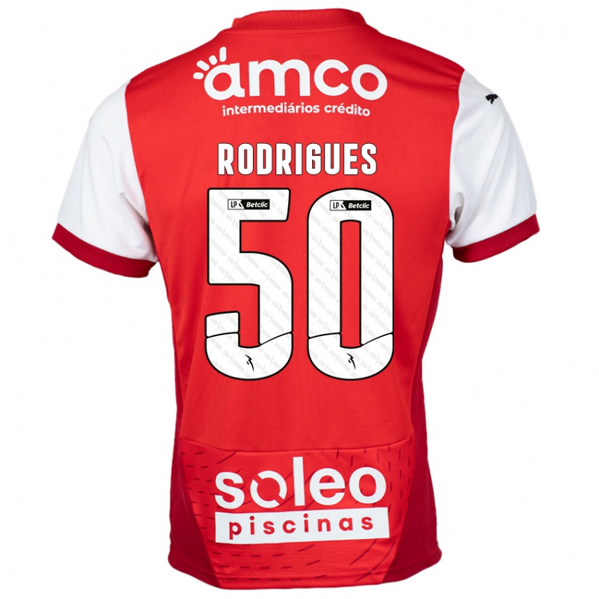 Børn Diego Rodrigues #50 Rød Hvid Hjemmebane Spillertrøjer 2024/25 Trøje T-Shirt